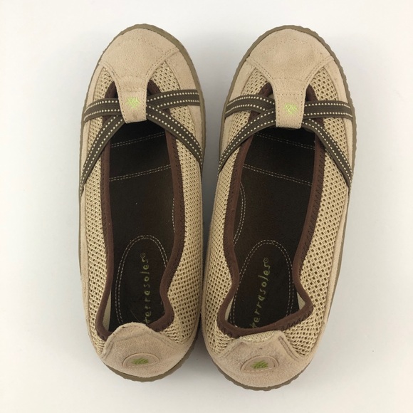 Terrasoles Shoes Womens 10/43 Echo Crossband Slip on Loafers Light Beige - Picture 7 of 12